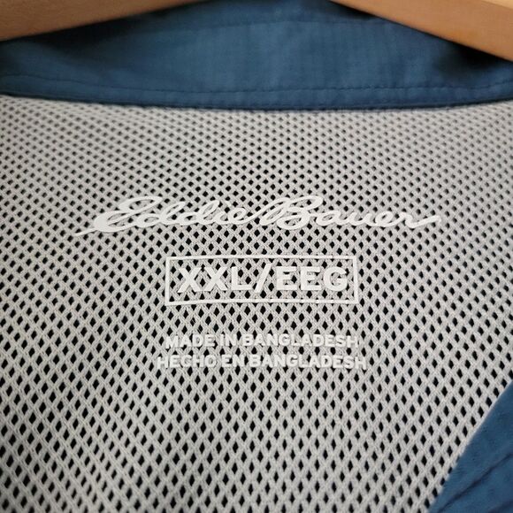 Eddie Bauer Dark Teal Short Sleeve Button Down Shirt XXL Vented Fishing - Picture 3 of 9